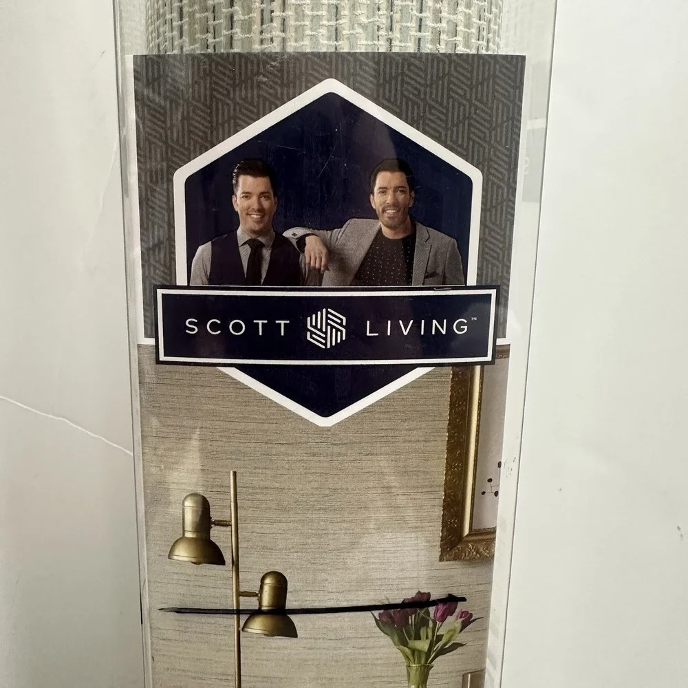 PARTIAL Scott Living Self-Adhesive Wallpaper Artisan Weave Graphite 20.5